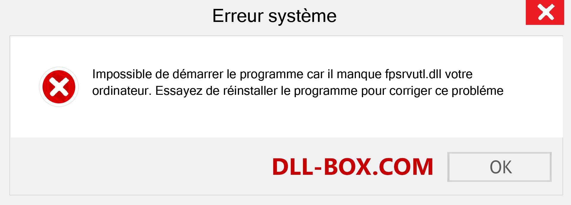 Le fichier fpsrvutl.dll est manquant ?. Télécharger pour Windows 7, 8, 10 - Correction de l'erreur manquante fpsrvutl dll sur Windows, photos, images